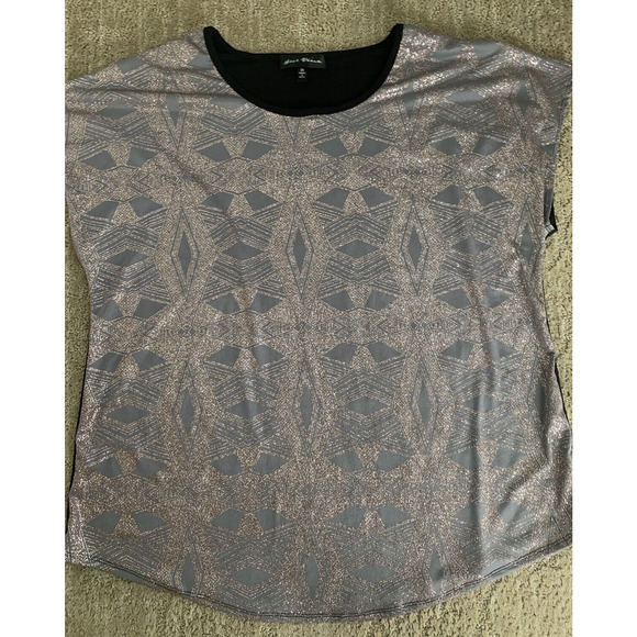 Star Vixen Gold Sparkle Blouse Womens Plus Size 2X BlackBack Pullover Dressy Top - Picture 3 of 9